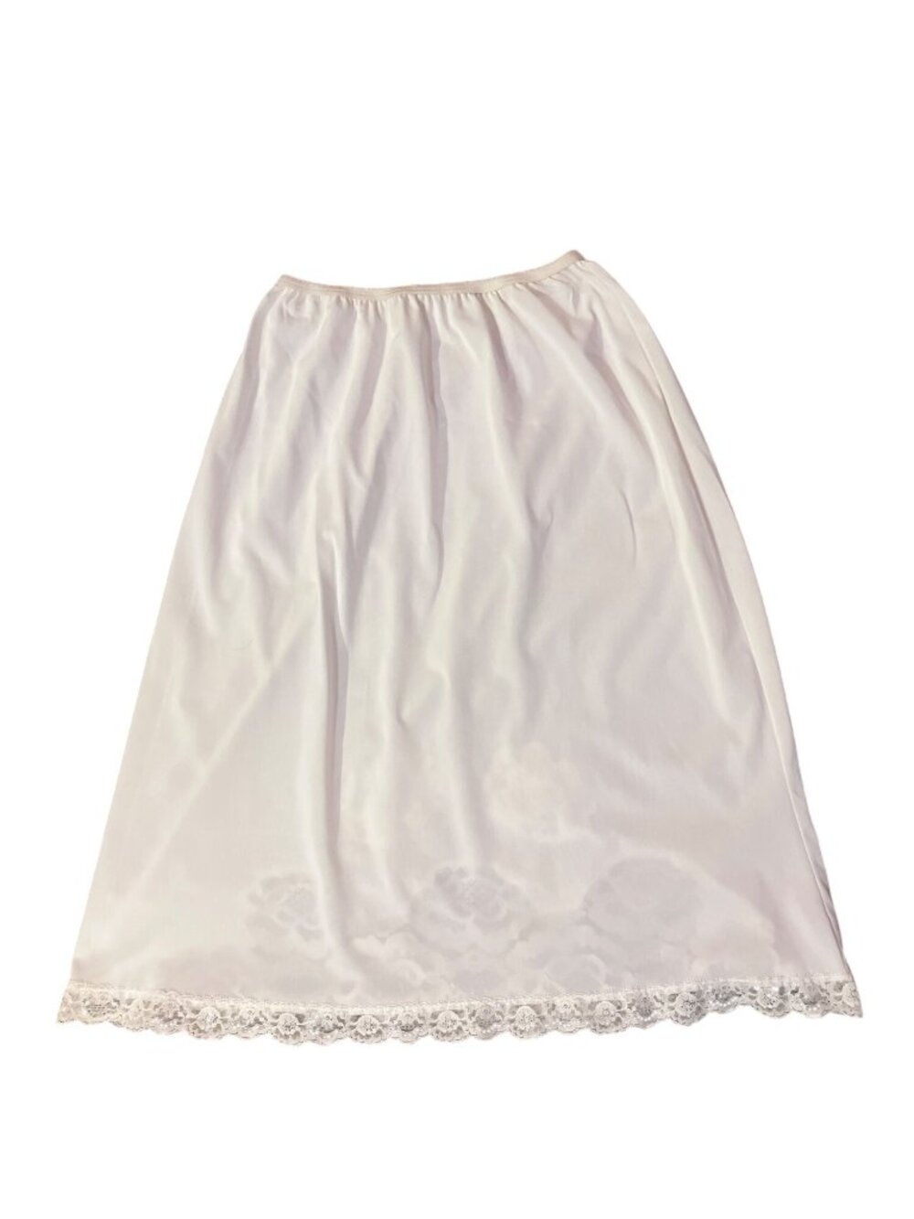 Vintage Lorraine Perfect Fit Skirt Half Slip Womens L Cream Lace Used - Picture 4 of 12